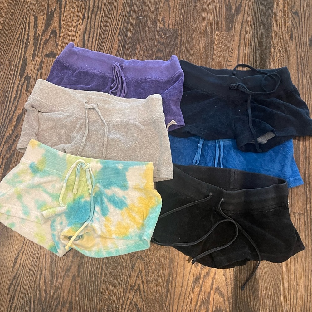 Hard Tail shorts size medium black, navy, purple, grey, blue, blue/green tie dye